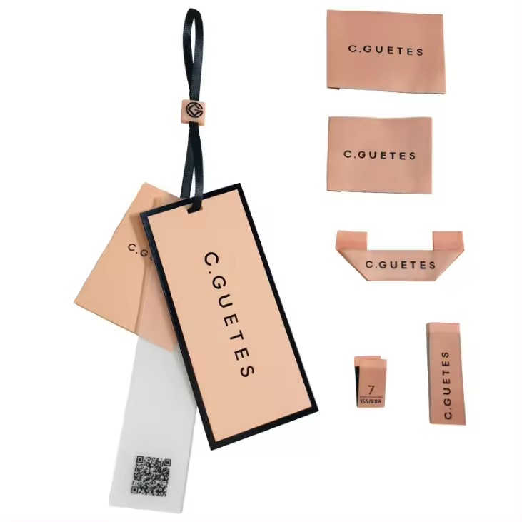 Custom Clothing tags labels with Hang Tag Rope